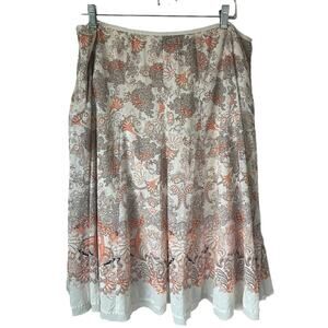 multi-colored floral and paisley print skirt